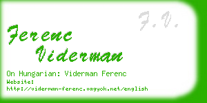 ferenc viderman business card